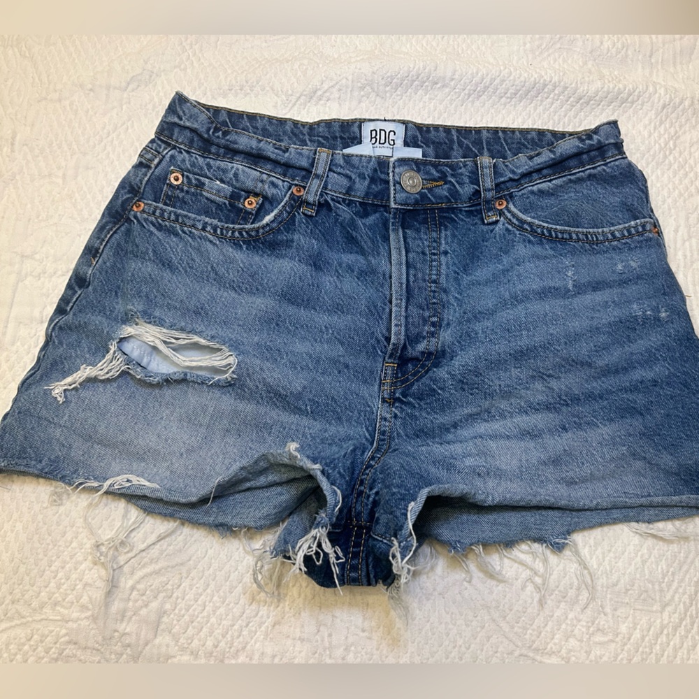BDG Distressed Blue Denim Jean Shorts